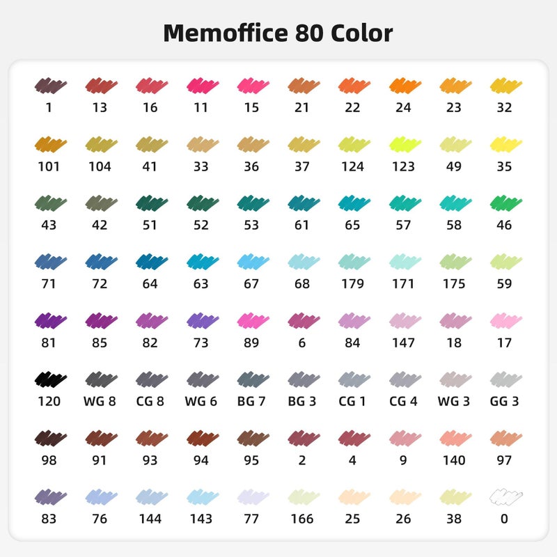 MemOffice 80 Colors Dual Tip Artist Alcohol Markers Set with Carrying Case - Perfect for Coloring, Drawing, Sketching, Card Making and Illustration - Perfect for Adults - Image 4